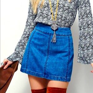 Free People Denim Mini Skirt, Size 0